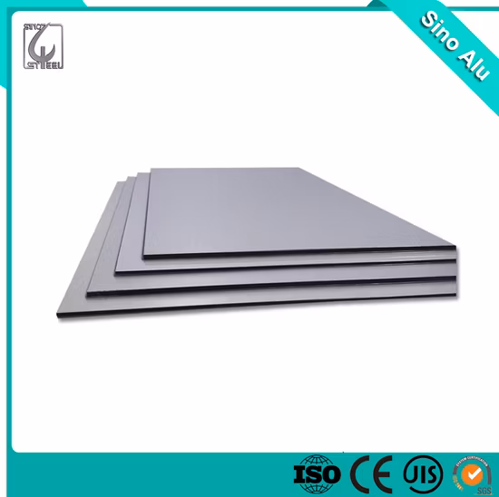 Fireproof Aluminum Panel/Sheet Solid Color Metallic Silver