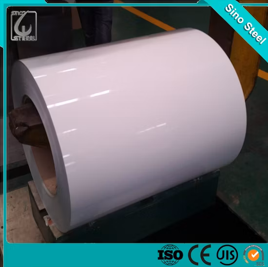 ASTM A792 Ral9003 PVC プラスチック フィルム PPGL サンドイッチ パネル屋根シート用の塗装済みスチール コイル